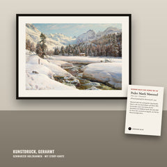 Niemand malte den Schnee wie er – Mønsted: „Winterlandschaft bei Morteratsch“ (1920) – Kunstdruck, gerahmt