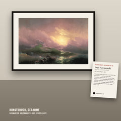 Niemand malte das Meer wie er – Aiwasowski: „Die neunte Woge“ (1850) – Kunstdruck, gerahmt