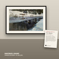 Niemand malte Wasser wie er – Thaulow: „Winter an der Simoa“ (um 1883) – Kunstdruck, gerahmt