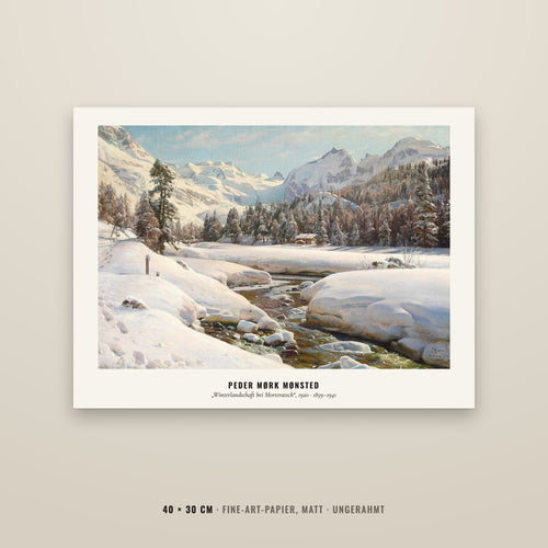 Niemand malte den Schnee wie er – Mønsted: „Winterlandschaft bei Morteratsch“ (1920) – Kunstdruck