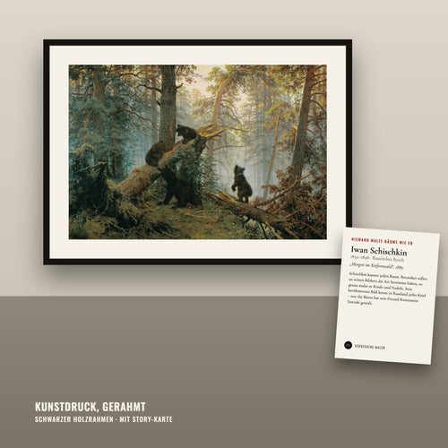 Motiv: Morgen im Kiefernwald (1889) · gerahmt