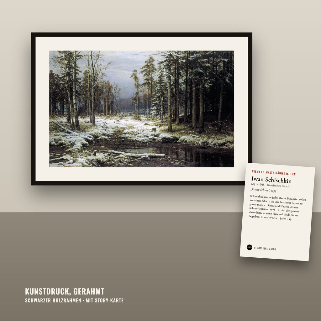 Motiv: Erster Schnee (1875) · gerahmt