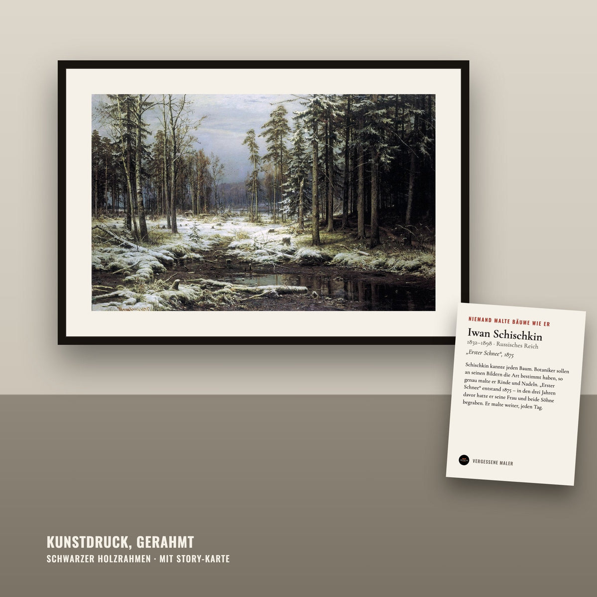 Motiv: Erster Schnee (1875) · gerahmt