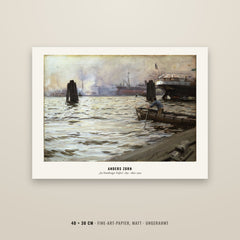 Niemand malte Wellen wie er – Zorn: „Im Hamburger Hafen“ (1891) – Kunstdruck quer