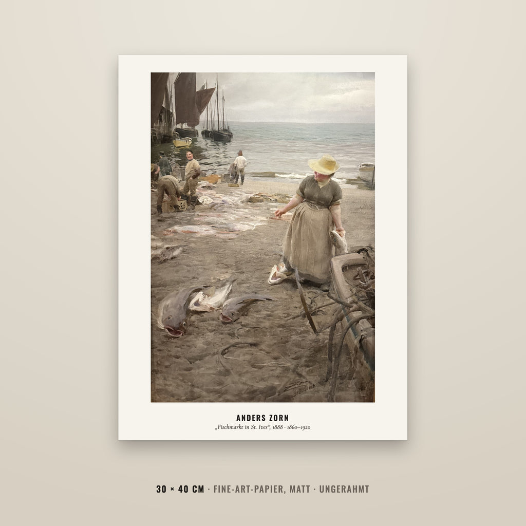 Motiv: Fischmarkt in St. Ives (1888) · motiv