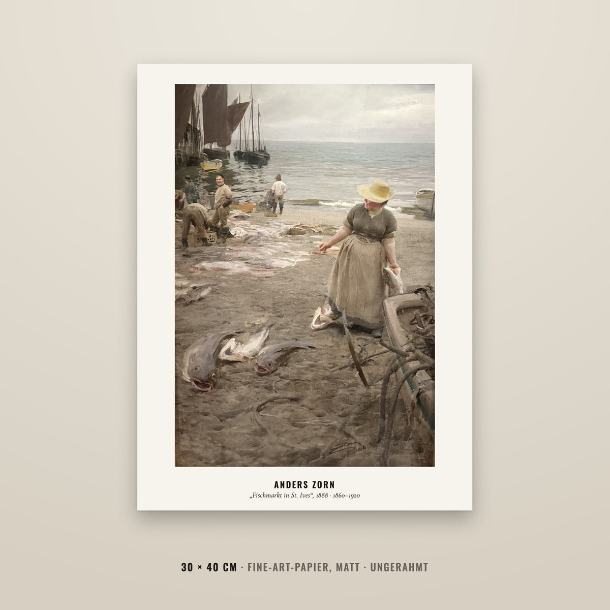 Motiv: Fischmarkt in St. Ives (1888) · motiv